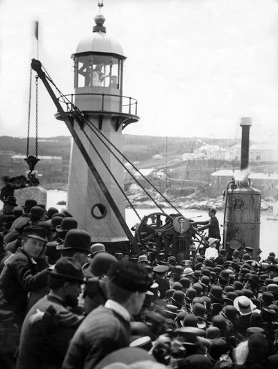 Laying the Last Stone of the Extension to Smeatons Pier by English Photographer